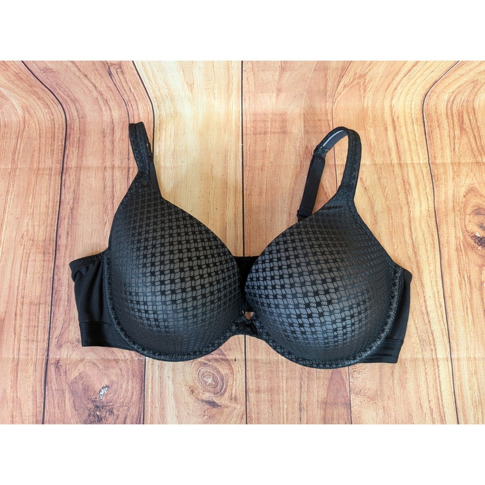 Cacique Black Geometric Full Coverage Underwire Bra 42DDD